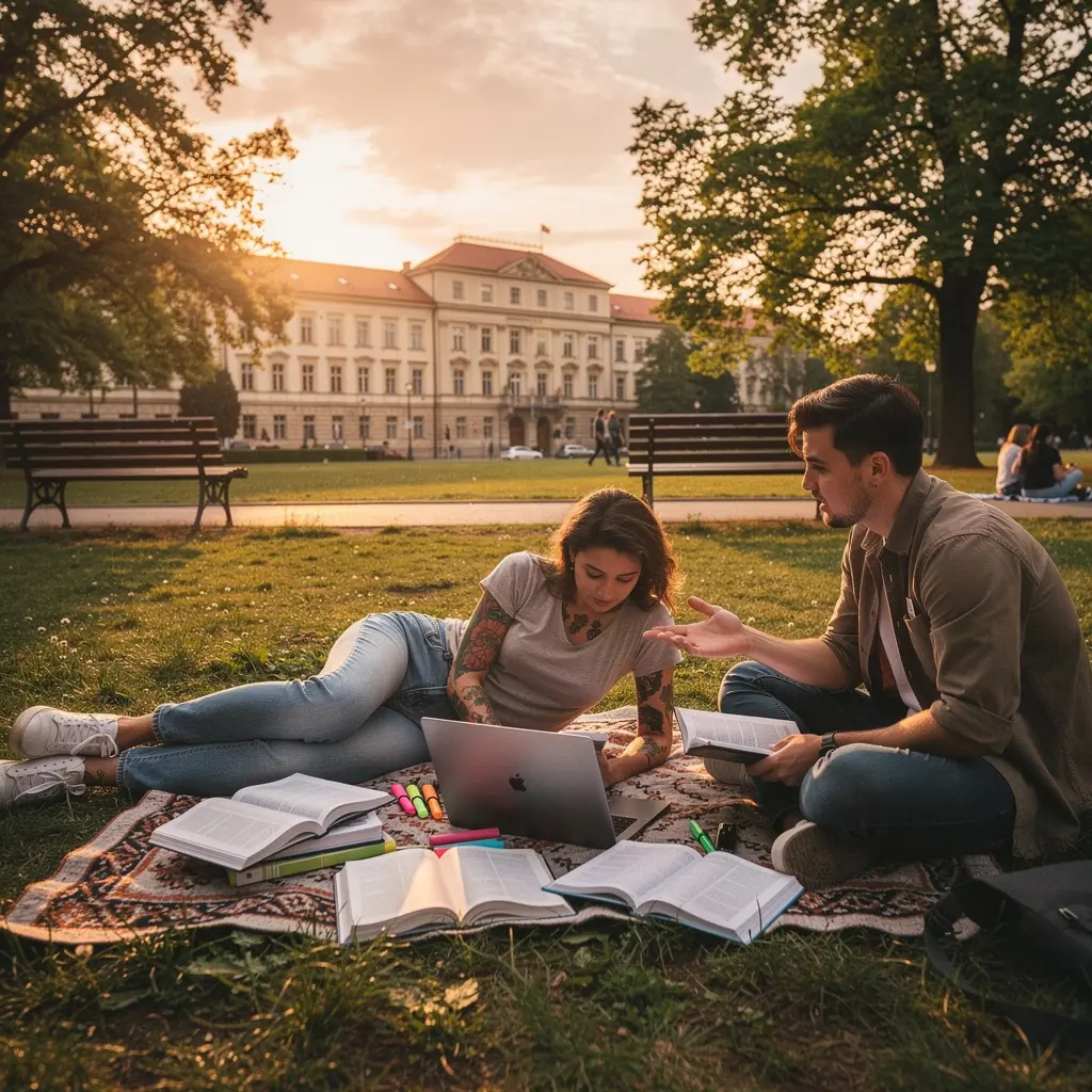 Knihy s univerzitnГ­mi uДЌebnicemi na stole s poznГЎmkami a tuЕѕkami